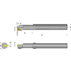 S12S-STUCR-3 Right Hand 3/4 Shank Indexable Boring Bar - Exact Industrial Supply