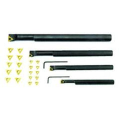 4 Pc. RH Boring Bar Set with 20 Inserts - Exact Industrial Supply