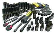 STANLEY® FATMAX® 1/4" & 3/8" Drive 141 Piece Matte Black Chrome Mechanic's Tool Set - Exact Industrial Supply