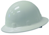 White Hard Hat with Brim - 8 Pt Ratchet - Exact Industrial Supply