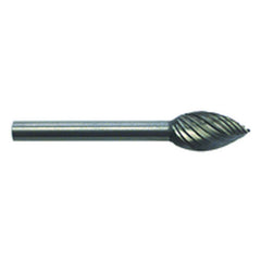 1/4 × 1/2 × 1/8″ SH Pointed Oval Shape - HSS - Burr - Exact Industrial Supply