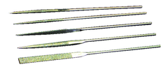 5 Pc. 2-3/4" Diamond Length - 5-1/2" OAL - 150 Grit - Diamond Needle File Set - Exact Industrial Supply