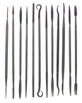 Swiss Pattern Needle File - 12 Pcs.; 6-1/2"; 0 Cut - Exact Industrial Supply