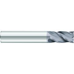 1/2 x 1/2 x 1 x 3 OAL .030 C/R 4 Flute Carbide End Mill - Round Shank-AlCrN Coated - Exact Industrial Supply