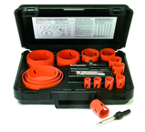 9 Pc. Bi-Metal Electricians and Plumbers Hole Saw Kit - Exact Industrial Supply