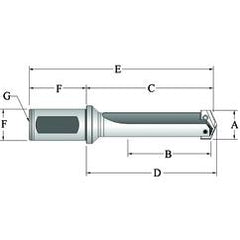 27010S-25FM Flanged T-A® Spade Blade Holder - Straight Flute- Series 1 - Exact Industrial Supply