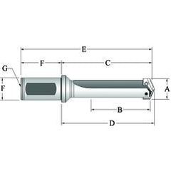 23025S-125F Flanged T-A® Spade Blade Holder - Straight Flute- Series 2.5 - Exact Industrial Supply