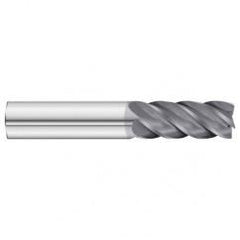 3/8 x 3/8 x 1 x 2-1/2 OAL .020 C/R 5 Flute Carbide End Mill - Round Shank-AlCrN Coated - Exact Industrial Supply