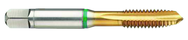 M12x1.75 6H 4-Flute Cobalt Green Ring Spiral Point Plug Tap-TiN - Exact Industrial Supply