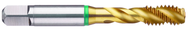 M14x2.0 6H 3-Flute Cobalt Green Ring Semi-Bottoming 40 degree Spiral Flute Tap-TiN - Exact Industrial Supply