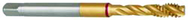 M16x2.0 6H 3-Flute PM Cobalt Red Ring Semi-Bottoming 40 degree Spiral Flute Tap-TiN - Exact Industrial Supply