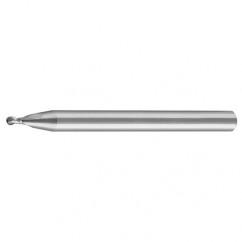 1mm Dia. - 38mm OAL - AlTiN-CBD - 30°-Center Cut-Mini Ball Nose HP EM - 4 FL - Exact Industrial Supply
