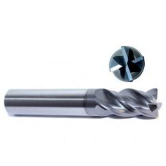 4mm Dia. - 5mm LOC - 57mm OAL - .5mm Radius 4 FL Carbide S/E HP End Mill-AlTiN - Exact Industrial Supply