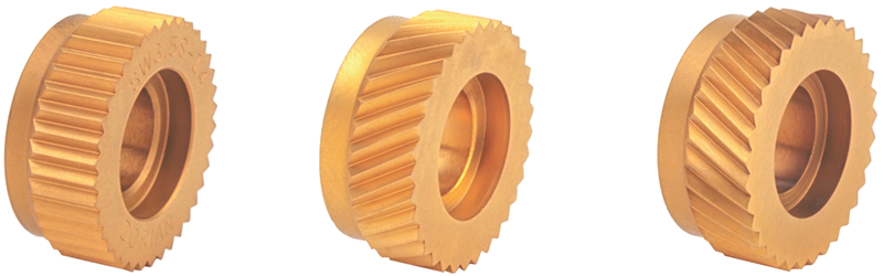 Knurling Wheel - 1/4" Hole Dia; 1/2" Dia; 30 TPI; Diagonal Left - Exact Industrial Supply