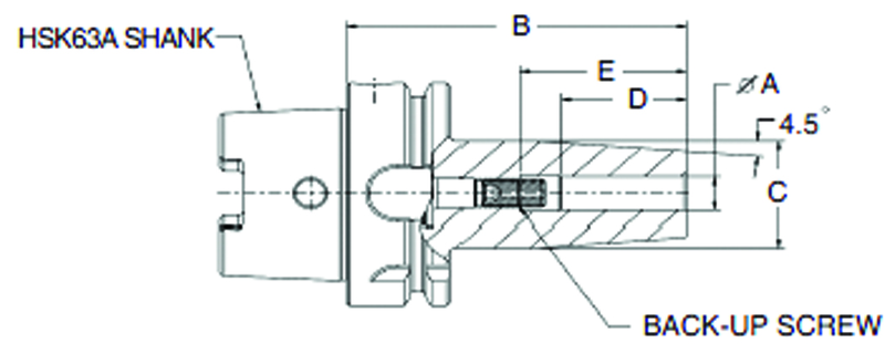 25mm HSK63A Shrink Fit Toolholder - 160mm Gauge Length - Exact Industrial Supply