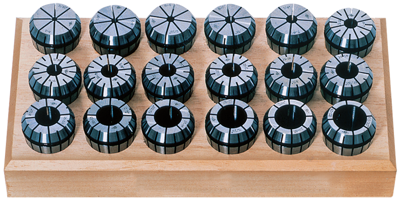 18 Pc. Collet Set - 3/32 to 3/4" - ER32 Style-Round Open - Exact Industrial Supply