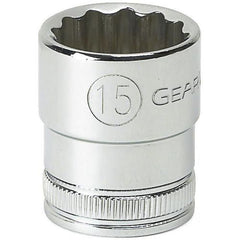 3/8″ Drive 6 Point Standard Metric Socket 15 mm - Exact Industrial Supply