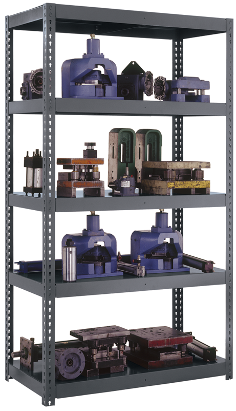 60 x 24 x 84'' - 5-Shelf Boltless Reinforced Shelving Unit (Gray) - Exact Industrial Supply