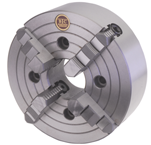 8" 4 Jaw Independent Chuck; Flatback; Steel Body - Exact Industrial Supply