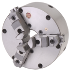 6" 3 Jaw Zero Set Scroll Chuck; Steel Body - Exact Industrial Supply