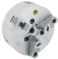 Semi-Steel Lathe Chuck - 10'' A1-8 Mount; 3-Jaw; 2 Piece Reversible Jaws - Exact Industrial Supply