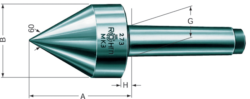 5MT HD 60° Pipe Nose - Live Center - Exact Industrial Supply