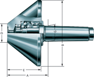 6MT HD 75° Bull Nose - Live Center - Exact Industrial Supply