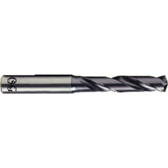 9.9 mm Dia. x #28 Shank × 47 mm Flute Length × 89 mm OAL, 3xD, TiAlN, 2xD Flute, Coolant Thru, H6 Solid Carbide Drill - Exact Industrial Supply