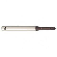 3.5mm Dia. - 70mm OAL - Carbide - Ball End HP End Mill-2 FL - Exact Industrial Supply