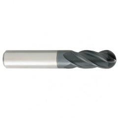 1/2" Dia. - 3" OAL - Carbide - Ball End HP End Mill-4 FL - Exact Industrial Supply