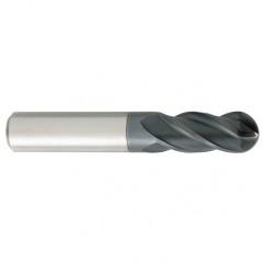 3/8" Dia. - 2-1/2" OAL - Carbide - Ball End HP End Mill-4 FL - Exact Industrial Supply