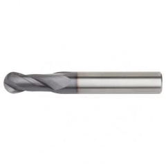 1/4x1/4x3/4x2-1/2 Ball Nose 2FL Carbide End Mill-Round Shank-TiAlN - Exact Industrial Supply