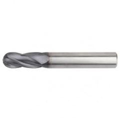 3/8x3/8x1x4 Ball Nose 4FL Carbide End Mill-Round Shank-TiAlN - Exact Industrial Supply