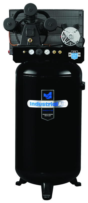 80 Gal. Single Stage Air Compressor, Stationary - Exact Industrial Supply