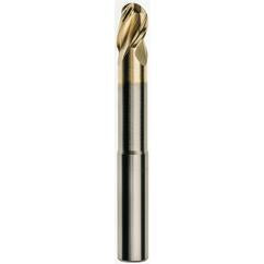 3/4 x 3/4 x 1 x 5 w/2-3/8 Reach Ball Nose 3 Flute Carbide M223N Streaker End Mill-ZrN - Exact Industrial Supply