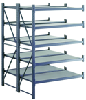50 x 52 x 78" - Welded Frame Double Straight Shelving Add-On Unit (Gray) - Exact Industrial Supply