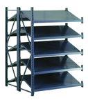 50 x 48 x 78" - Welded Frame Double Inverted Tilt Shelving Add-On Unit (Gray) - Exact Industrial Supply