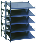 50 x 50 x 78" - Welded Frame Double Straight/Tilt Shelving Add-On Unit (Gray) - Exact Industrial Supply