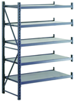50 x 26 x 78" - Welded Frame Single Straight Shelving Add-On Unit (Gray) - Exact Industrial Supply