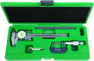 3 Pc. Measuring Tool Set - Includes Caliper, Micrometer and Scale - Exact Industrial Supply