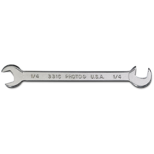Proto Short Satin Angle Open-End Wrench - 1/4″ - Exact Industrial Supply