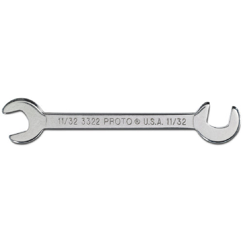 Proto Short Satin Angle Open-End Wrench - 11/32″ - Exact Industrial Supply