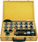 CCS-1 Mill Chuck with Collet Set and Carry case; R8 Shank; 1/8" to 1" Capacity - Exact Industrial Supply