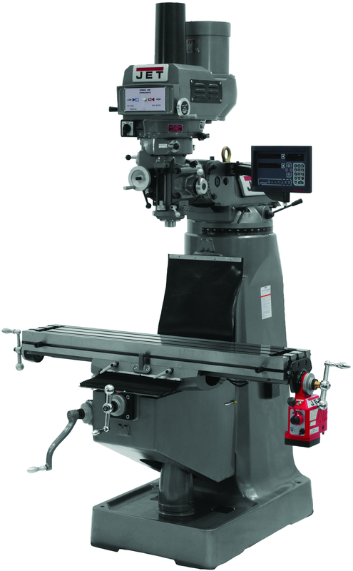 JTM-4VS Mill With Newall DP700 DRO With X-Axis Powerfeed and Power Draw Bar - Exact Industrial Supply