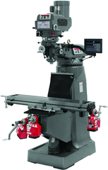 JTM-4VS Mill With 3-Axis Newall DP700 DRO (Knee) With X, Y and Z-Axis Powerfeeds - Exact Industrial Supply