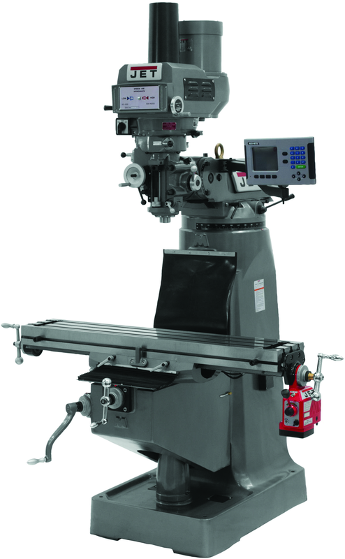 JTM-4VS Mill With ACU-RITE 200S DRO With X-Axis Powerfeed and Power Draw Bar - Exact Industrial Supply