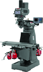 JTM-1050 Mill With 3-Axis ACU-RITE 200S DRO (Quill) With X and Y-Axis Powerfeeds and Power Draw Bar - Exact Industrial Supply