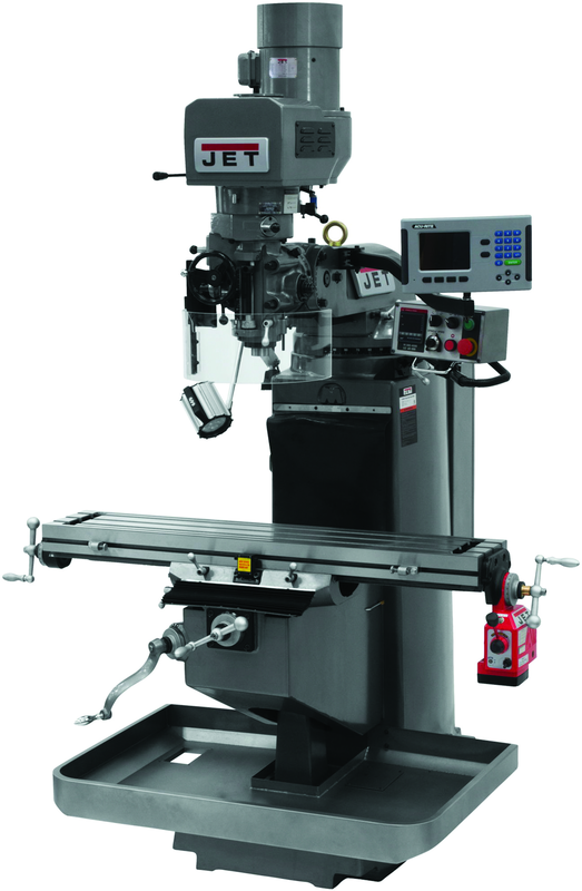 JTM-949EVS Mill With 3-Axis Acu-Rite 200S DRO (Knee) With X-Axis Powerfeed - Exact Industrial Supply