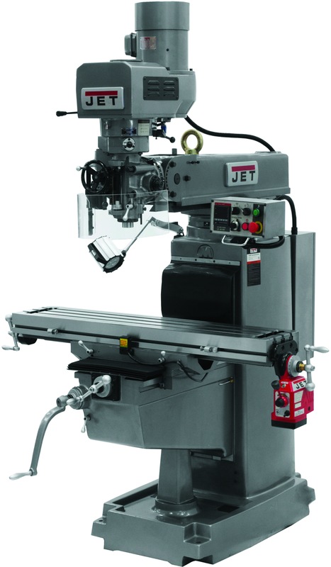 JTM-1050EVS2/230 Mill With 3-Axis Acu-Rite 300S DRO (Knee) With X, Y and Z-Axis Powerfeeds and Air Powered Draw Bar - Exact Industrial Supply