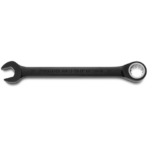 Proto Black Chrome Combination Non-Reversible Ratcheting Wrench 13 mm - Spline - Exact Industrial Supply